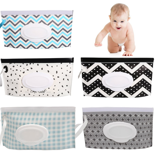 Dolked 5pcs Wet Tissue Bag，wet Wipe Bag Dispenser ， Eva Reusable Wet Tissue Dispenser For Personal Wet Wipes Storage