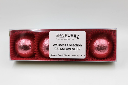 Spa Pure Lavender Shower Bombs: Calm Burst (4-pack) Aromatherapy Fizzing Shower Bombs, Rejuvenating, Relaxing