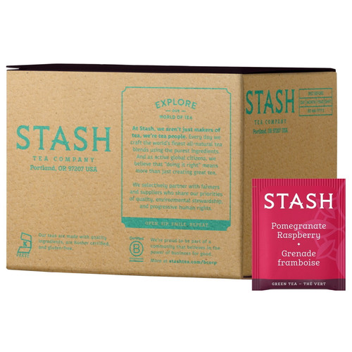 Stash Tea Pomegranate Raspberry Green Tea, Box Of 100 Tea Bags 100 Count (pack Of 1)