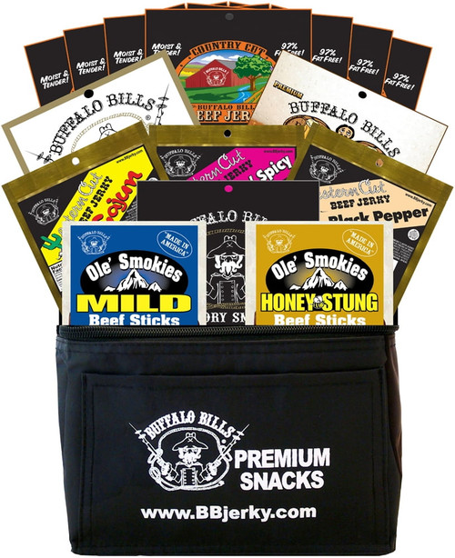 Buffalo Bills 15-piece Low Carb Lovers Beef Jerky & Beef Stick 6-pack Gift Cooler (2 Carbs Or Less)