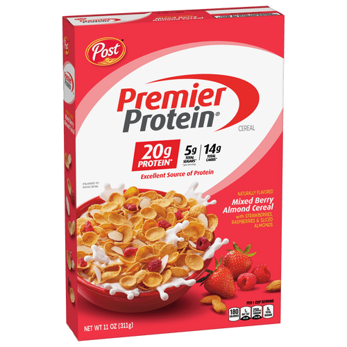 Post Premier Protein Mixed Berry Almond Cereal, High Protein Cereal, 11 Ounce - 1 Count