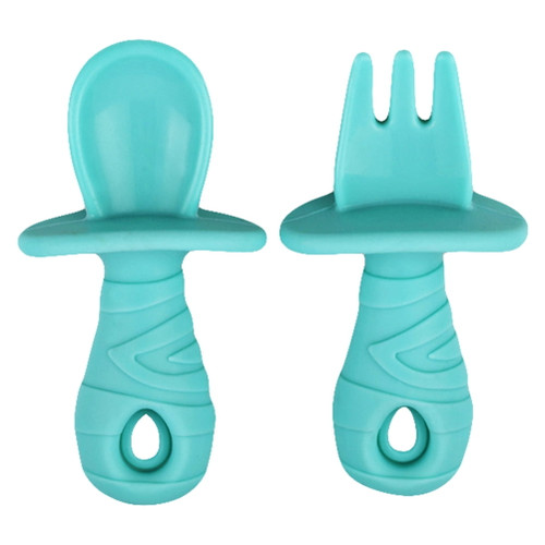 Hemoton Silicone Baby Spoon With Fork Baby Flatware Baby Tableware For Home Daily Use