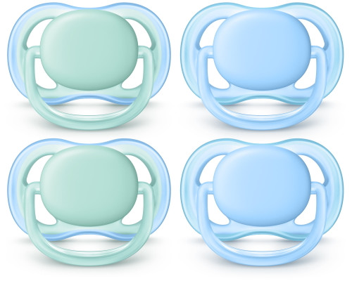 Philips Avent Ultra Air Pacifier, 0-6 Months, Blue/green, 4 Pack, Scf244/40