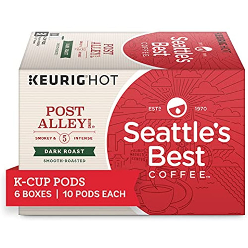 Seattles Best Coffee Post Alley Blend Dark Roast K-cup Pods | 6 Boxes Of 10 (60 Total Pods)