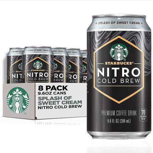 Starbucks Rtd Coffee Nitro Cold Brew, Splash Of Sweet Cream, 9.6oz 8pk, Brown