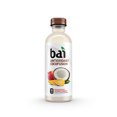 Bai Coconut Flavored Water, Madagascar Coconut Mango, Antioxidant Infused Drinks, 18 Fluid Ounce Bottle