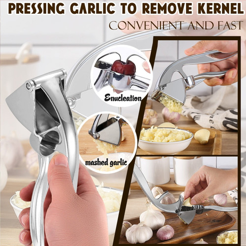 Medcursor Garlic Press Stainless Steel Press For Removing Dates And Pitting Garlic Paste