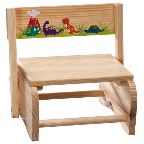 2-in-1 Children's Step Stool And Chair, Dinosaur Design