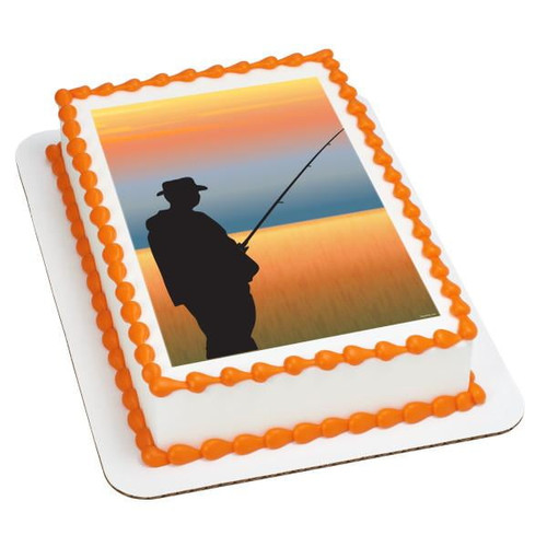Fishing Edible Cake Topper Image