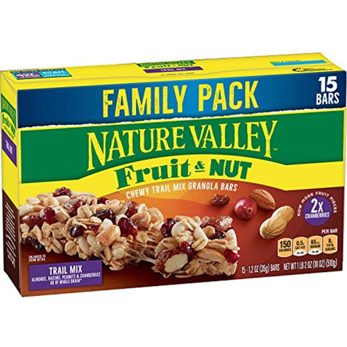 Nature Valley Granola Bars, Fruit And Nut, Chewy Trail Mix Granola Bars, 18 Oz, 15 Ct