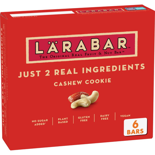 Larabar Cashew Cookie, Gluten Free Vegan Fruit & Nut Bar, 1.7 Oz Bars, 6 Ct