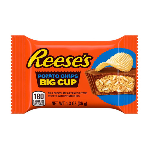 Reese's, Big Cup Milk Chocolate Peanut Butter With Potato Chips Cups Candy, Gluten Free, 1.3 Oz, Pack