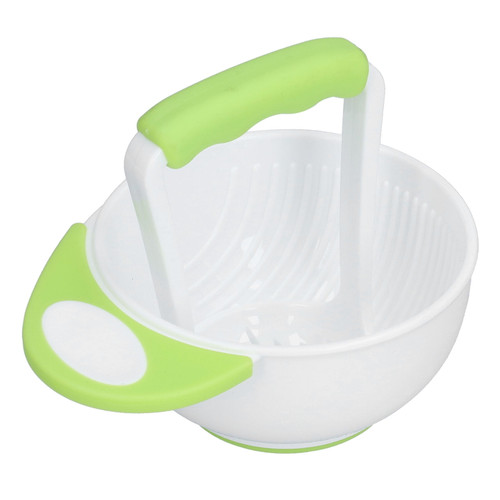 Baby Food Mash Bowl, Food Masher Bowl Long Bowl Handle  For Vegetable Puree For Chicken Puree For Fruit Puree