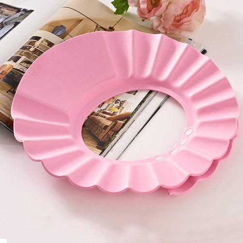 Safe Shampoo Shower Bathing Protection Bath Cap Soft Adjustable Visor Hat For Toddler, Baby, Kids, Children (pink)