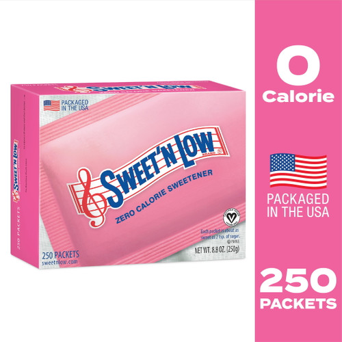 Sweet'n Low Zero Calorie Sweetener, 250 Count, 8.8 Oz