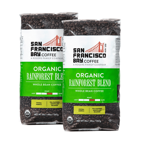 San Francisco Bay Organic Rainforest Blend Whole Bean Coffee 3 Lbs, 2-pack