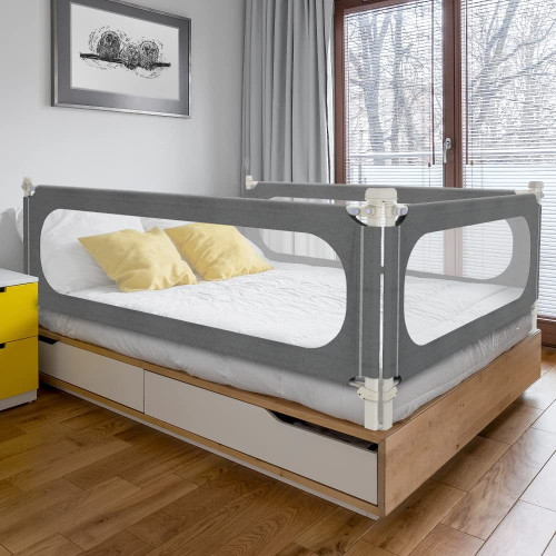 Bed Rails For Toddlers, Extra Tall 32 Levels Of Height Adjustment Specially Designed For Twin, Full, Queen, King Size - 2023upgrade Model Safety Bed Guard Rails For Kids