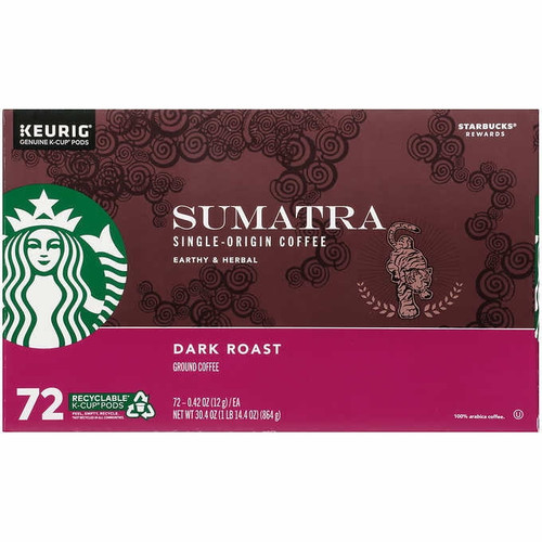 Starbucks Coffee Single Origin Sumatra Dark Roast K-cup, 72-count