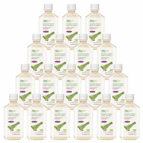 Aloecure Pure Aloe Vera Juice Grape Flavor 18x500ml Bottles, Acid Buffer, Certified Organic Aloe Processed Within 12 Hours Of Harvest To Maximize Nutrients, No Charcoal Filtering-inner Leaf