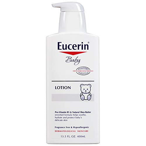Eucerin Baby Body Lotion - Hypoallergenic & Fragrance Free, Safe For Everyday Use On Sensitive Skin - White 13.5 Fl. Oz. Pump Bottle