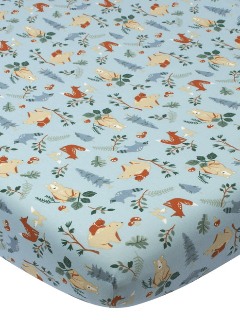 Modern Moments By Gerber Baby & Toddler Boy Ultra Soft Fitted Crib Sheet, Blue Woodland