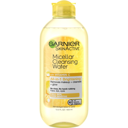 Garnier Skinactive Brightening Micellar Cleansing Water Liquid Face Wash, 13.5 Fl Oz