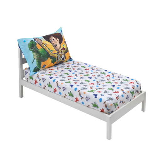 Disney 2-piece Toy Story Toddler Sheet Set - Fitted Sheet, Pillowcase, Boy, Toddler Bed, Polyester