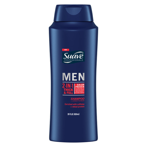 Suave Professionals Men Thick & Full 2 In 1 Dandruff Relief Shampoo Plus Conditioner, 28 Fl Oz