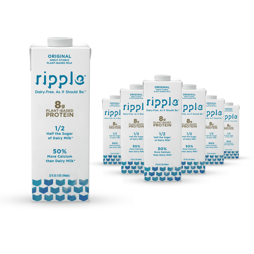Ripple Original Non-dairy Milk, Plant-based, Shelf Stable, 32 Oz, Pack Of 6