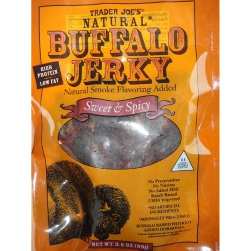 Tj Natural Buffalo Jerky Sweet & Spicy Flavor 3.5 Oz. - 2 Bags