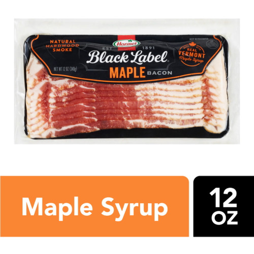 Hormel Black Label Maple Syrup Thick Cut Bacon, 12 Oz