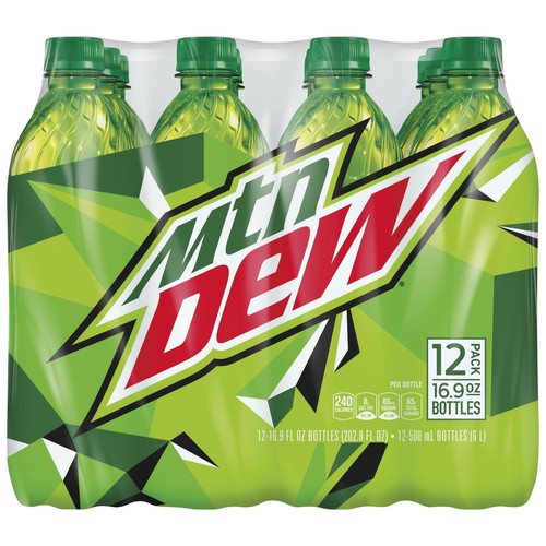 Mountain Dew Citrus Soda Pop, 16.9 Fl Oz, 12 Pack Bottles