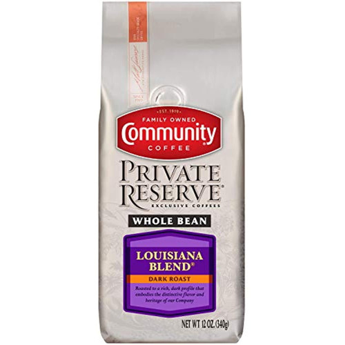 Community Coffee Private Reserve Louisiana Blend 36 Ounce, Coffee, Dark Roast Whole Bean Coffee, 12 Ounce Bag (pack Of 3)