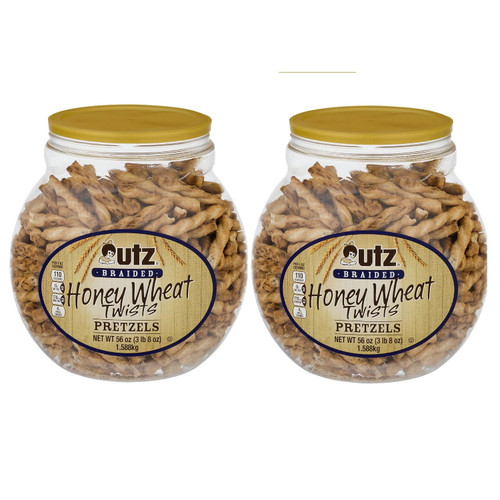 Utz Honey Wheat Braided Twists Pretzel Barrels (56 Oz., 2 Ct.)