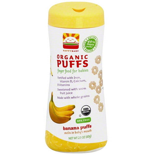 Happy Baby Organic Banana Puffs, 2.1 Oz (pack Of 6)