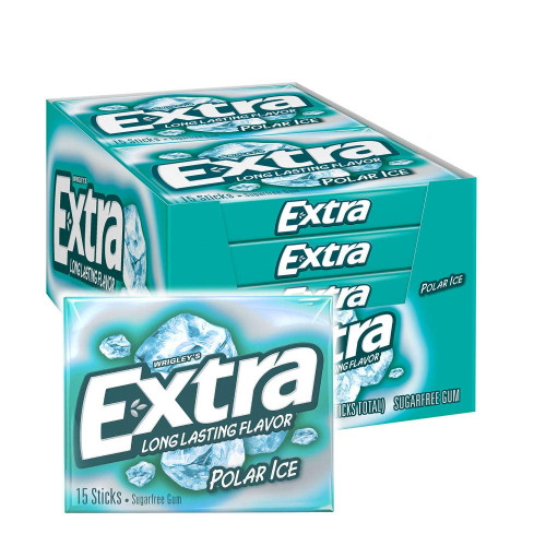 Extra Polar Ice Sugarfree Gum, 15 Sticks (pack Of 10)