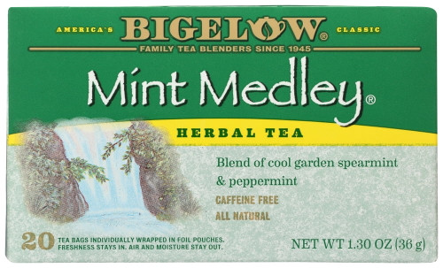 Bigelow Herbal Tea, Mint Medley, Tea Bags, 20 Ct