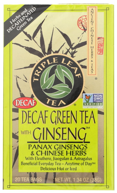 Triple Leaf Tea, Ginseng, Decaf Green Tea, 20 Tea Bags