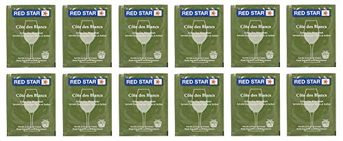 Red Star Cote Des Blancs Wine Yeast - Pack Of 12 - With North Mountain Supply Freshness Guarantee
