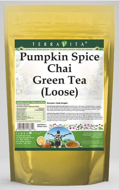 Terravita Pumpkin Spice Chai Green Tea, (pumpkin Spice Chai,loose Leaf Green Tea, 4 Oz, 1-pack, Zin: 545514)