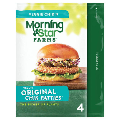 Morningstar Farms Meatless Chicken Patties, Original, 10 Oz, Frozen
