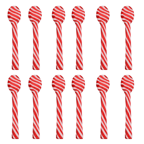 Candy Cane Spoon Edible Hard Candy Spoons Peppermint Flavor For Hot Chocolate Coffee Stirring Candies Christmas Holiday Stockings Birthday Party Favor 12ct (2 Boxes, 6ct Each) & Custom Storage Carrier