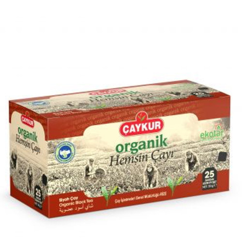 Caykur Turkish Organic Black Tea Bags, Hemsin, 25 Pcs Tea Bags, 1.76oz (50gr)