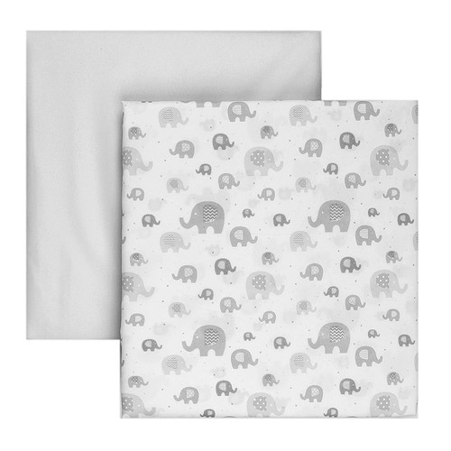 Tadpoles Microfiber Fitted Crib Sheets – Baby Crib Mattress Sheets (2-piece, 52” X 28” X 8”, Elephant Pattern In Grey)