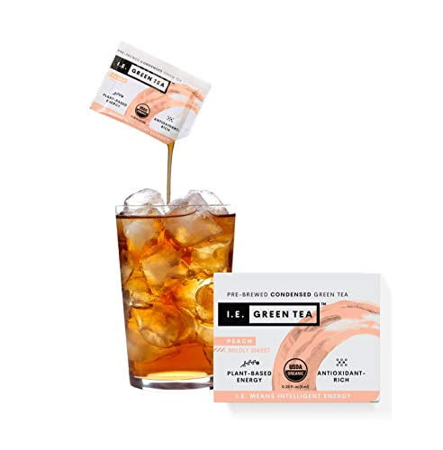 I.e. Green Tea Organic Peach Flavor Green Tea, Caffeinated "” Pure, Instant, Liquid Tea Concentrate (1 Box Of 8 Packets)