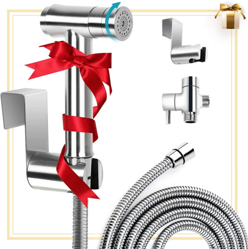 Todeco Stainless Steel Bidet Sprayer For Toilet, Hand Held Shower Spray For Personal Hygiene, Bathing Pets