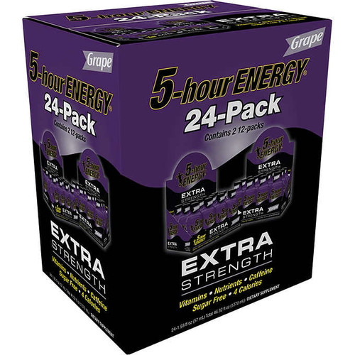 5-hour Energy Shot, Extra Strength, Grape, 1.93 Oz, 24 Ct