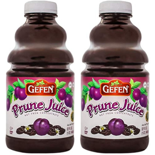 Gefen All Natural Prune Juice 32oz (2 Pack) Not From Concentrate | Kosher (including Passover)