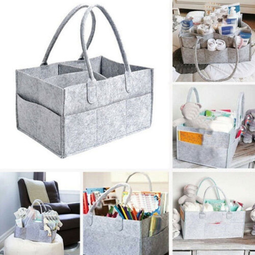 Baby Backpack Foldable Lightly Felt Baby Wipes Bag,nursery Storage Bags Diaper Newborn Nappy Diaper Bag Tote,gray