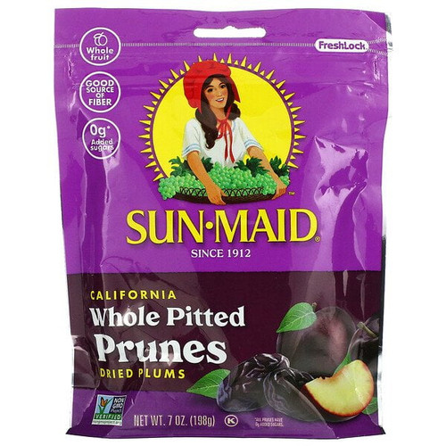 Sun-maid, California Whole Pitted Prunes, Dried Plums, 7 Oz Pack Of 2